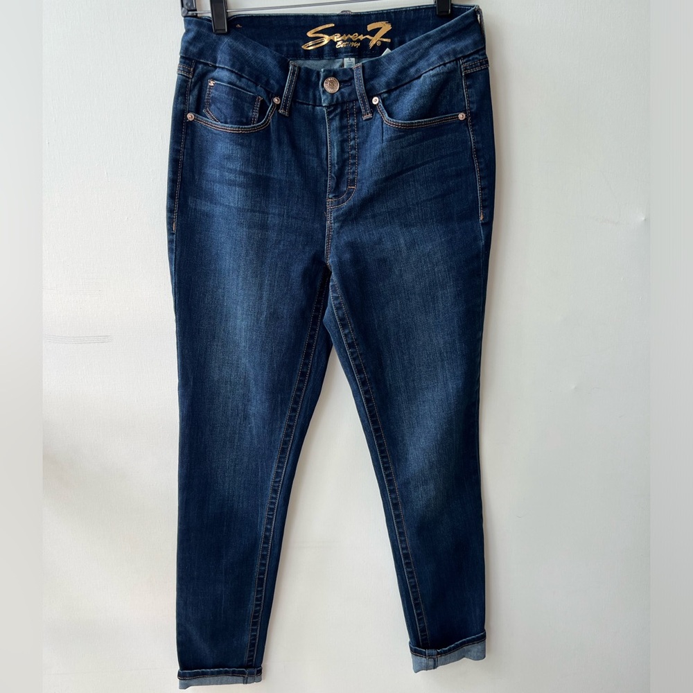 Seven7 Tummyless 6 High Rise Skinny Jeans Logo Shapewear Tummy Control Denim